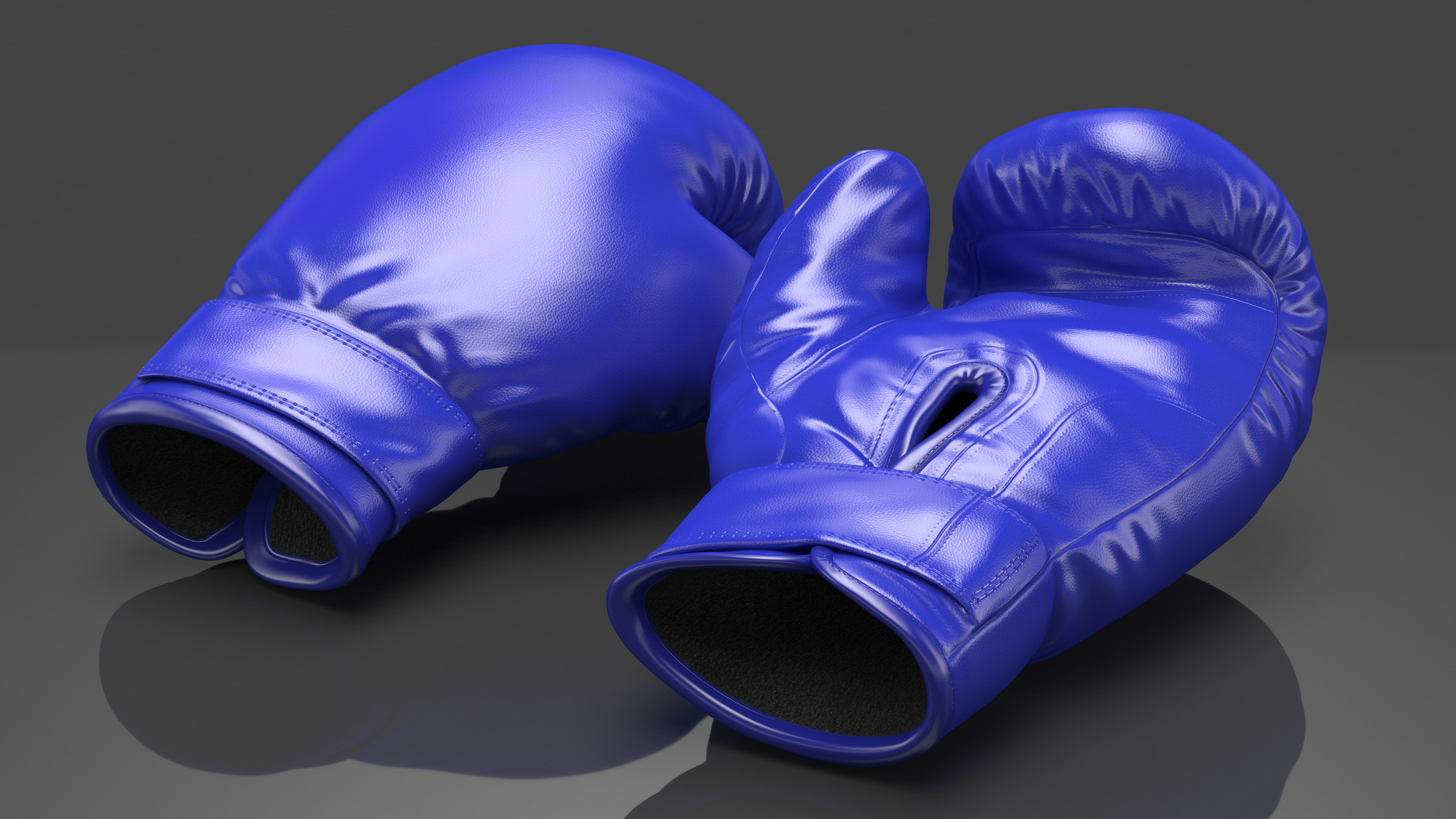 3D Blue Boxing Gloves model