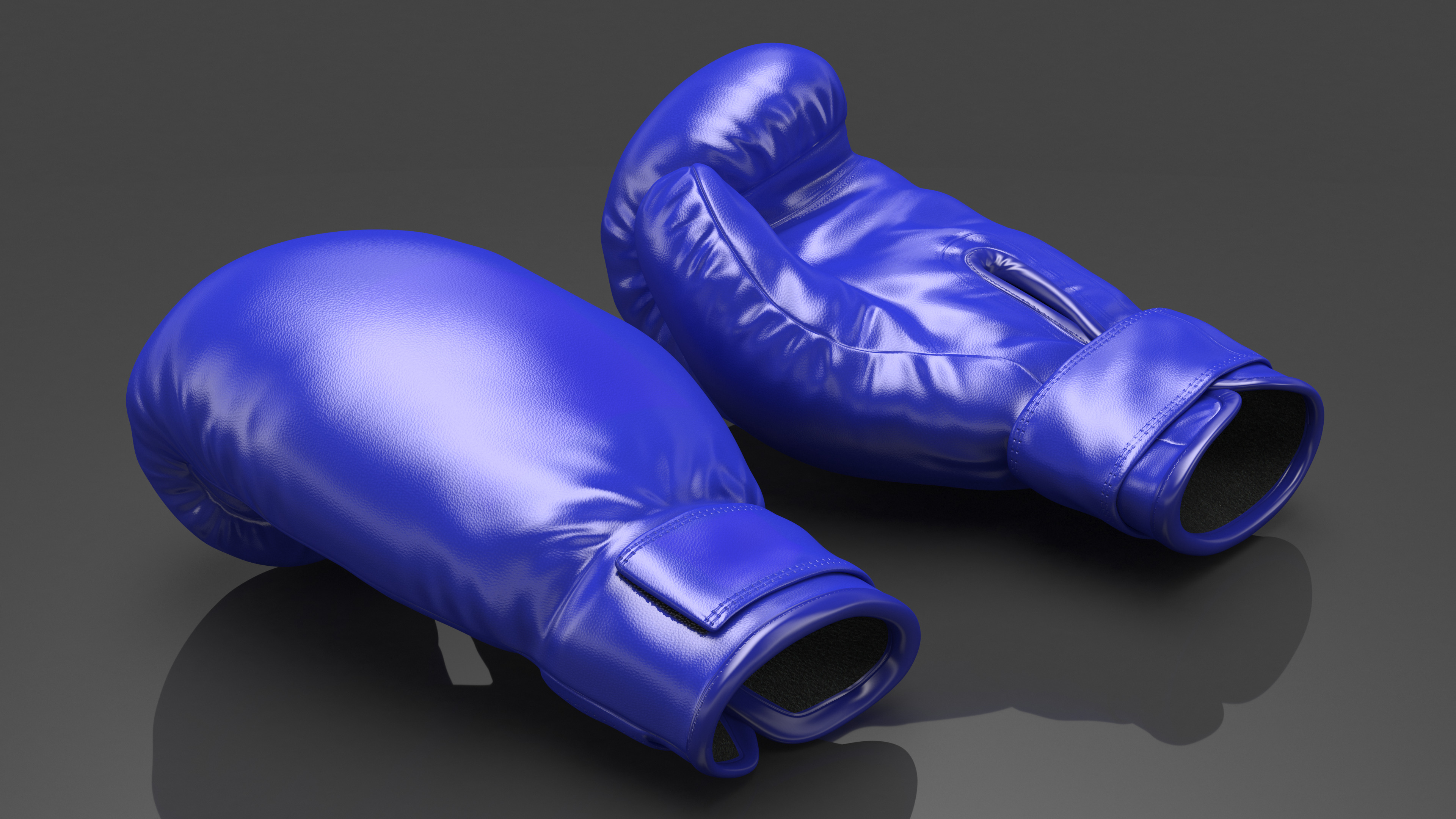 3D Blue Boxing Gloves model