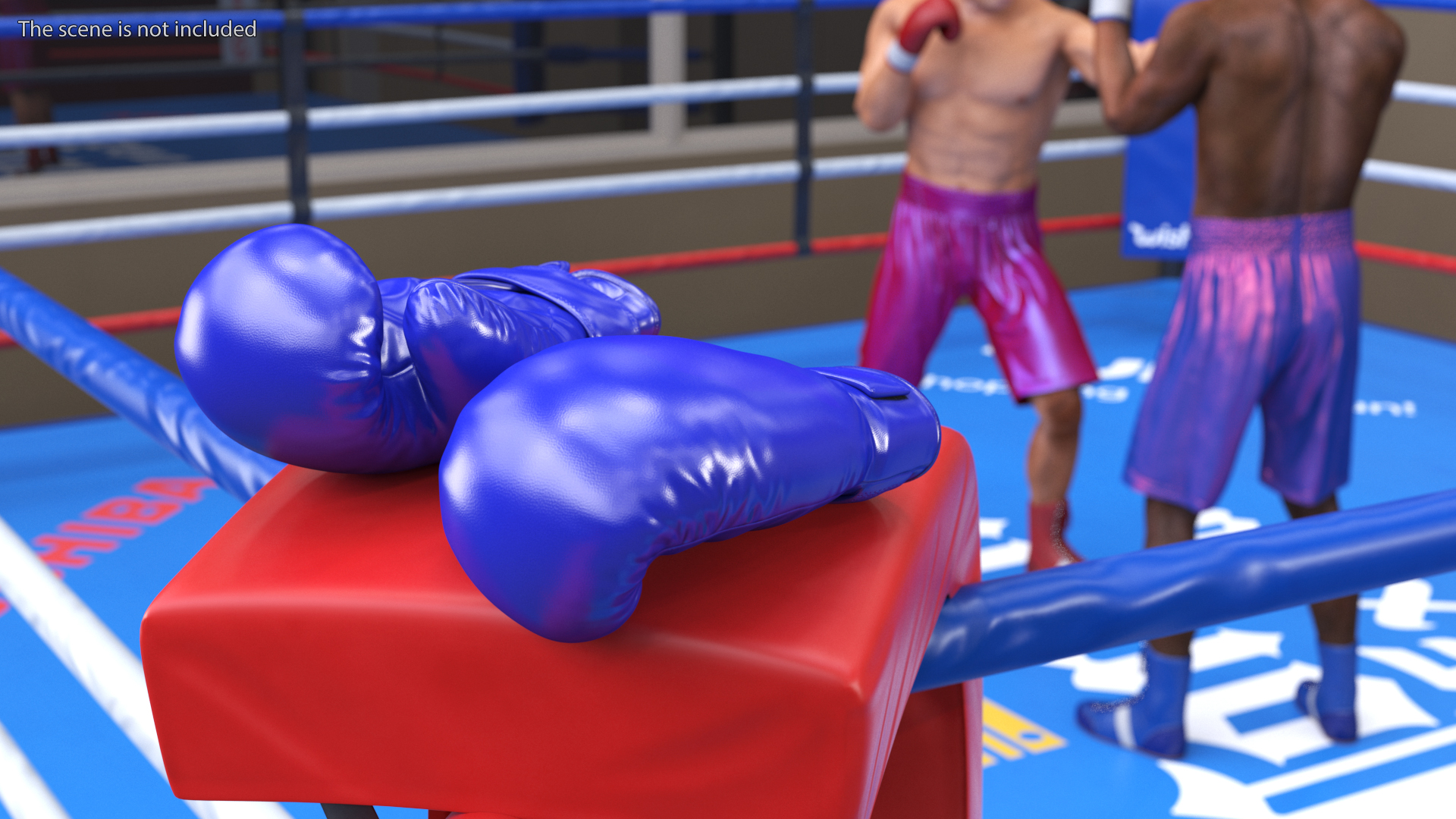 3D Blue Boxing Gloves model