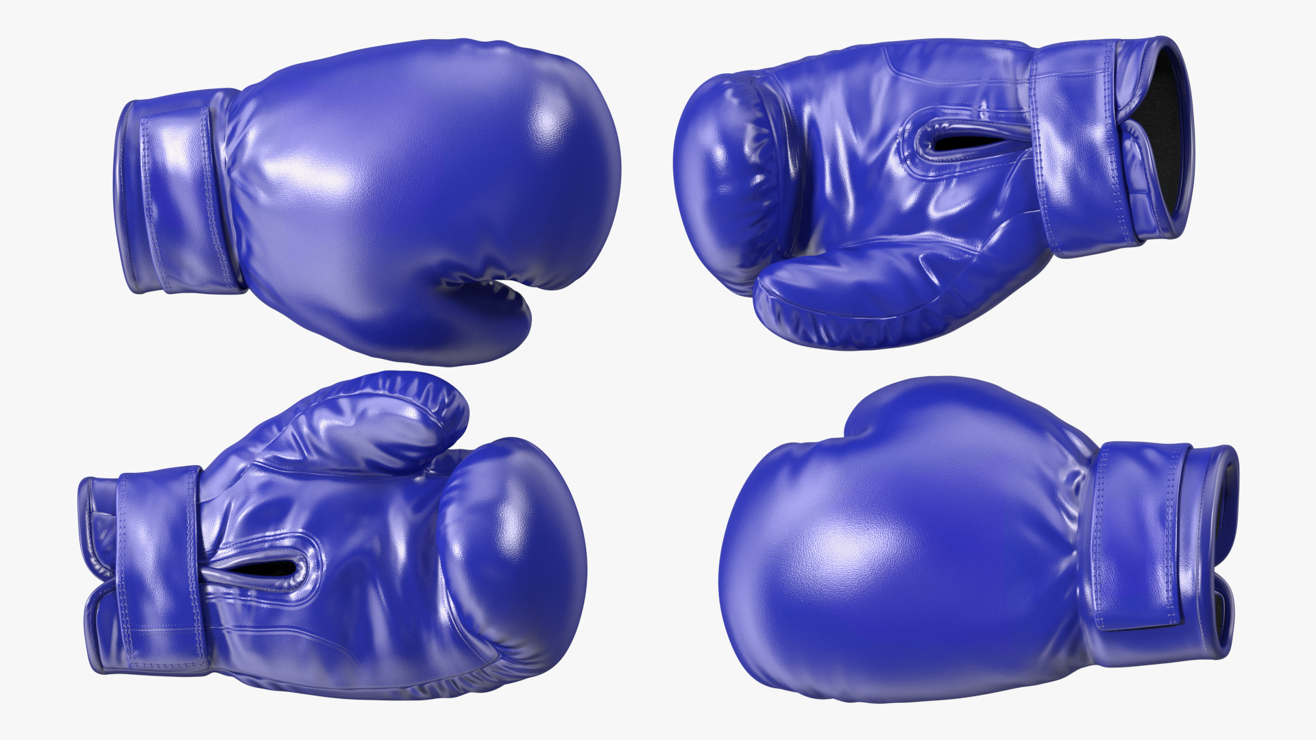 3D Blue Boxing Gloves model