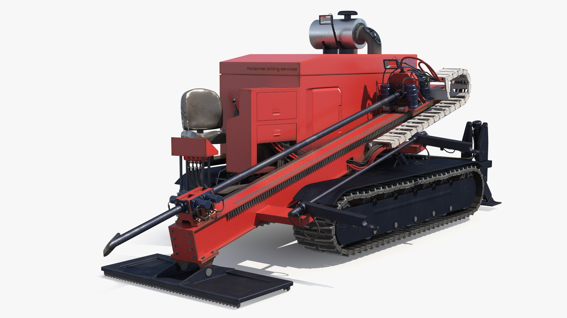 Horizontal Drilling Rig Red 3D