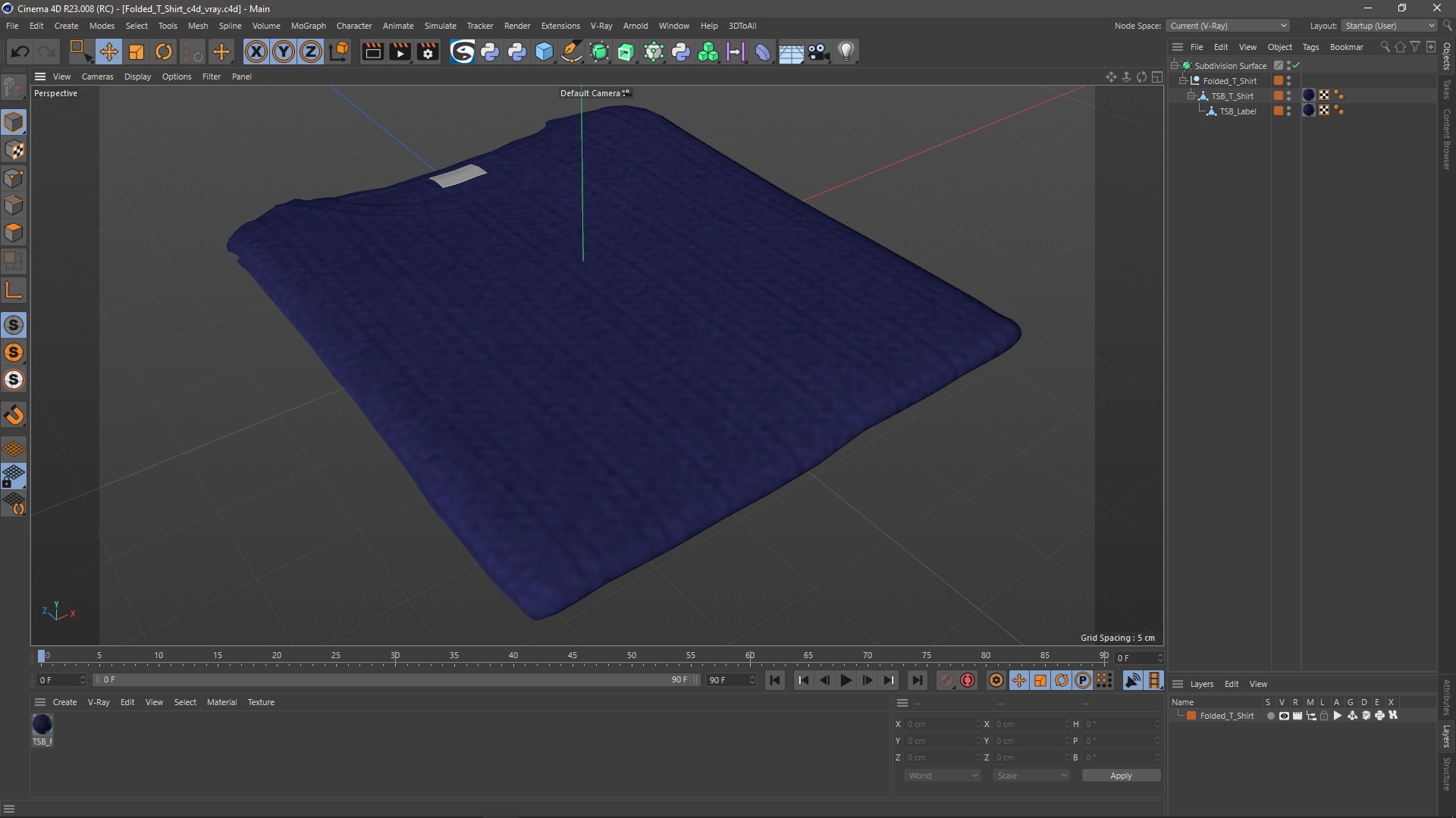 Folded T-Shirt 3D model