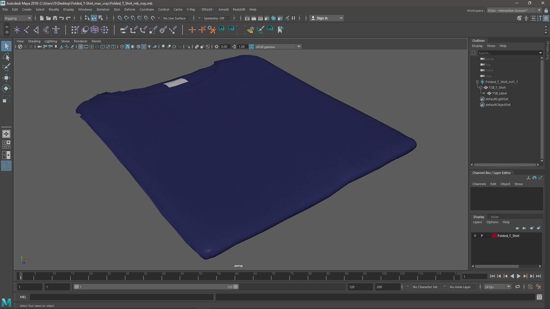 Folded T-Shirt 3D model