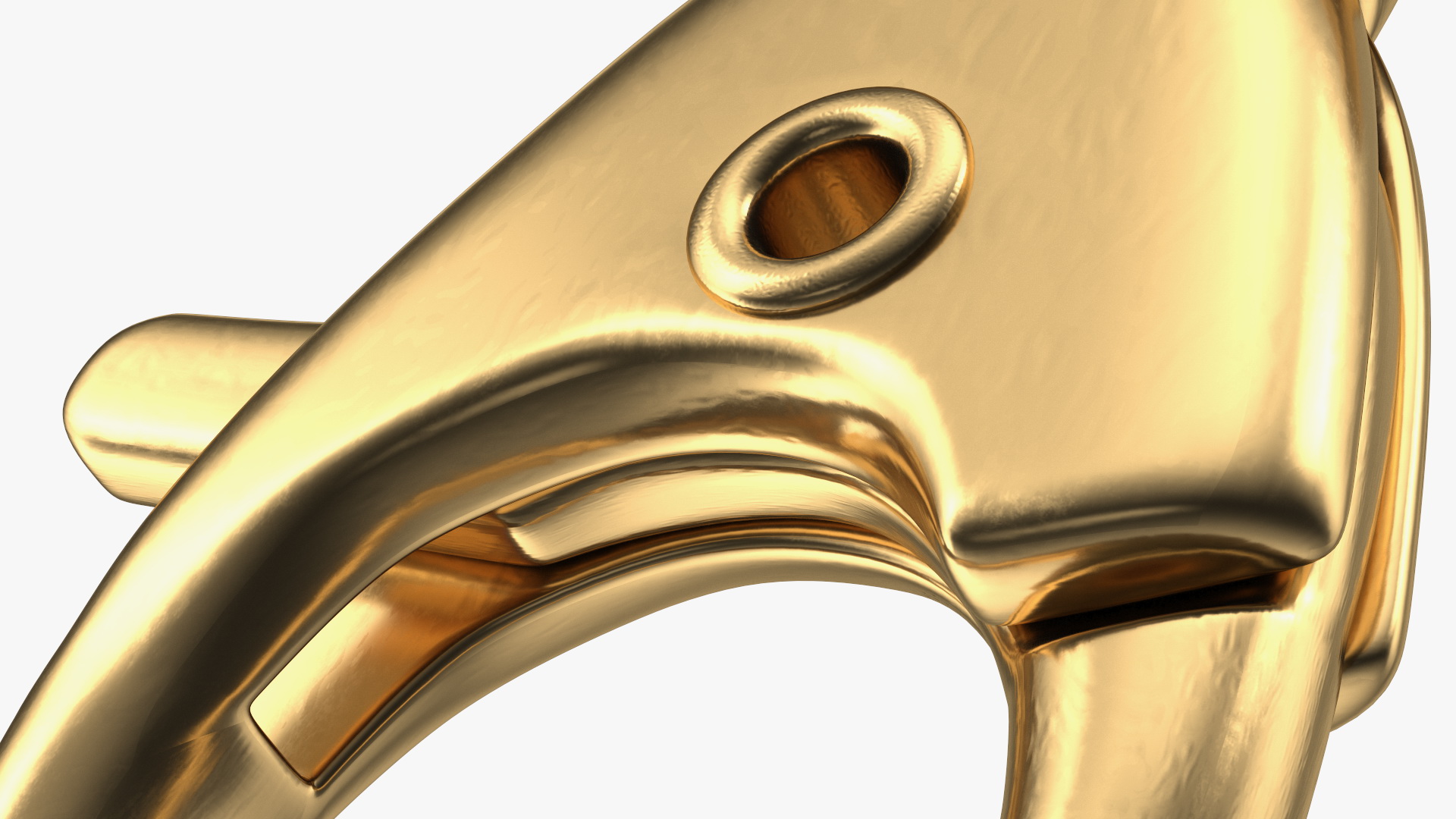 3D Lobster Claw Clasp Gold model