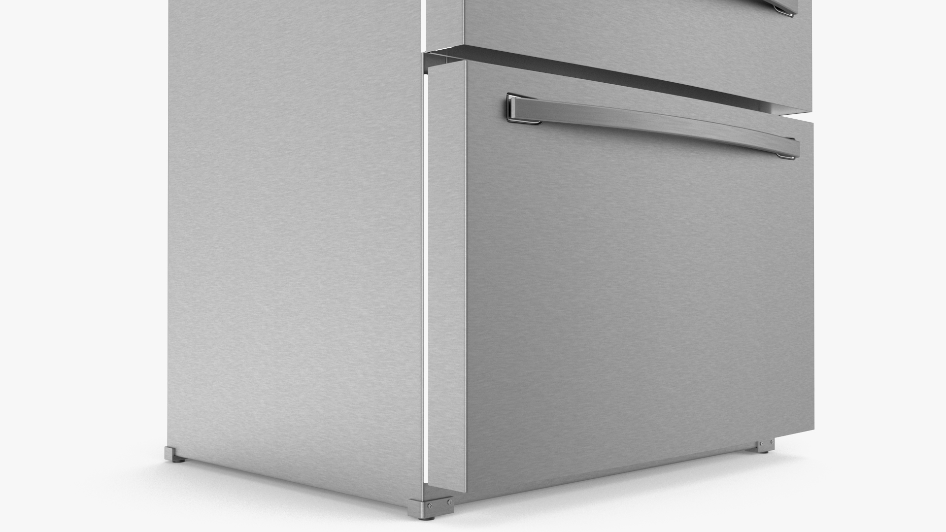 3D model Samsung 4-Door French Door Refrigerator Steel