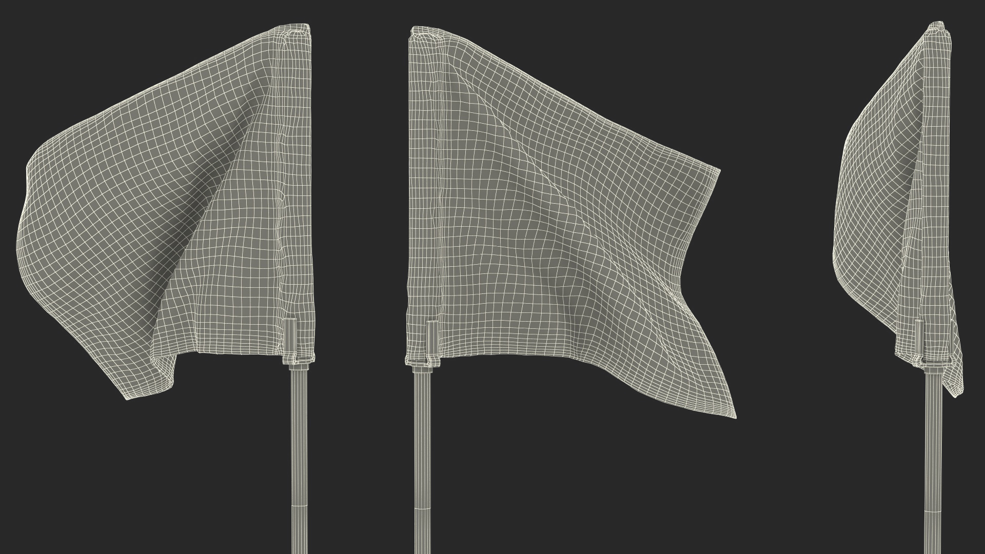 Golf Flag Nylon Red 3D model