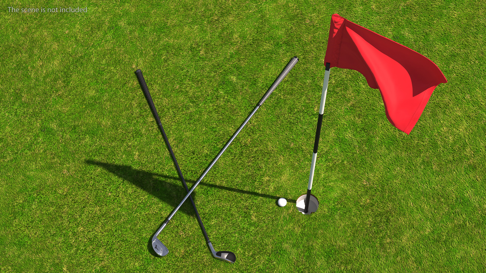 Golf Flag Nylon Red 3D model