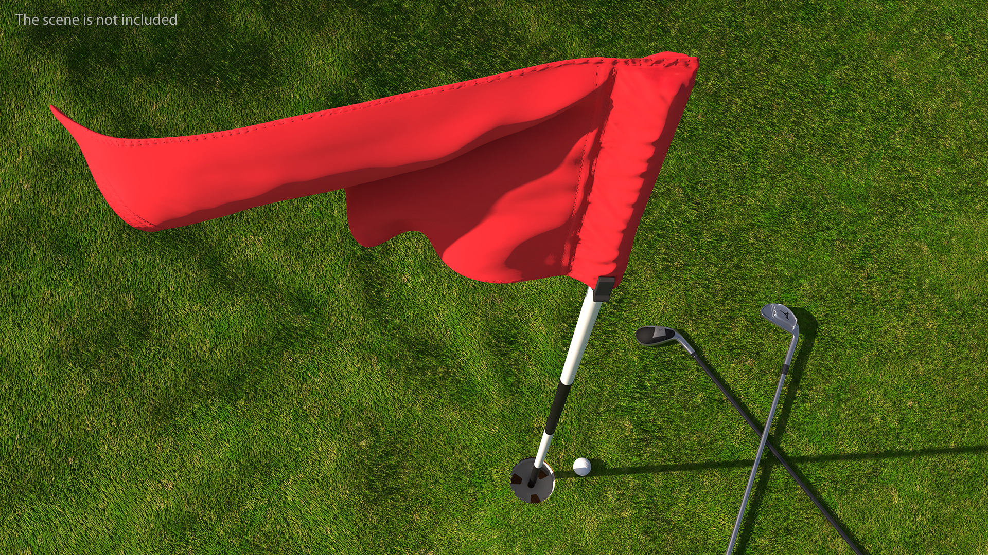 Golf Flag Nylon Red 3D model