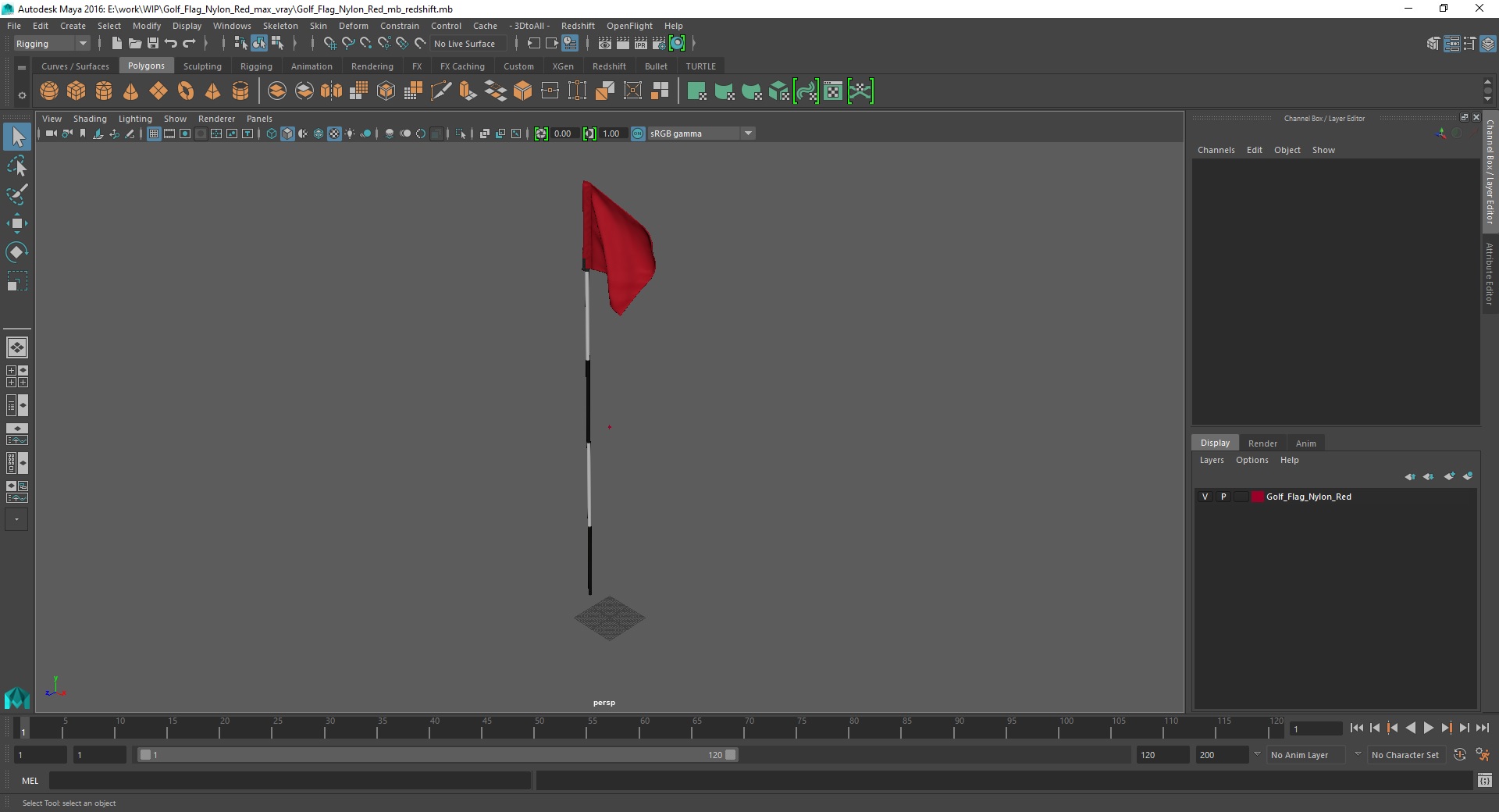 Golf Flag Nylon Red 3D model