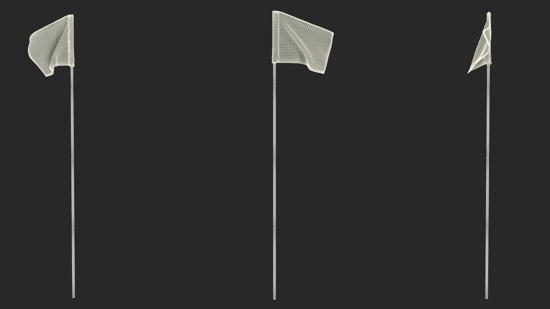 Golf Flag Nylon Red 3D model