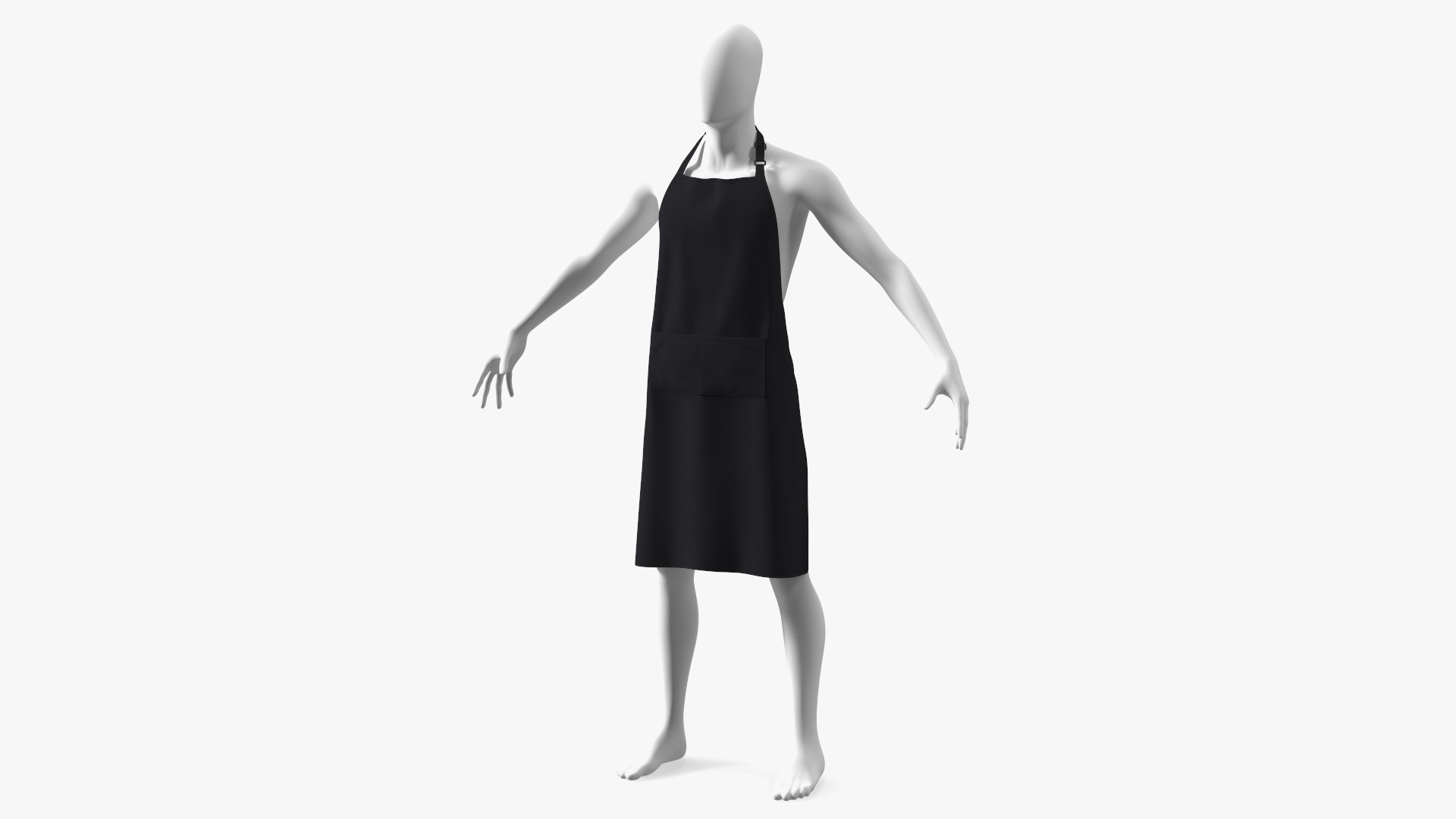 3D Men Cooking Apron Black on Mannequin