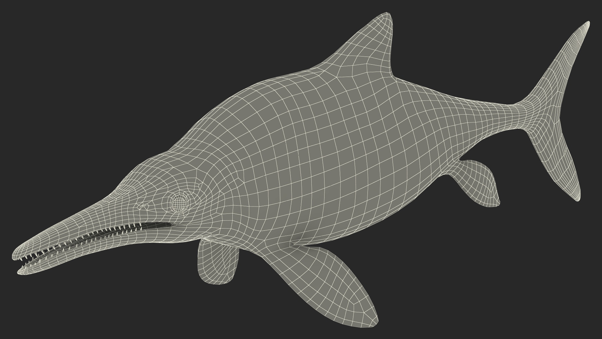 3D Ichthyosaur Rigged model