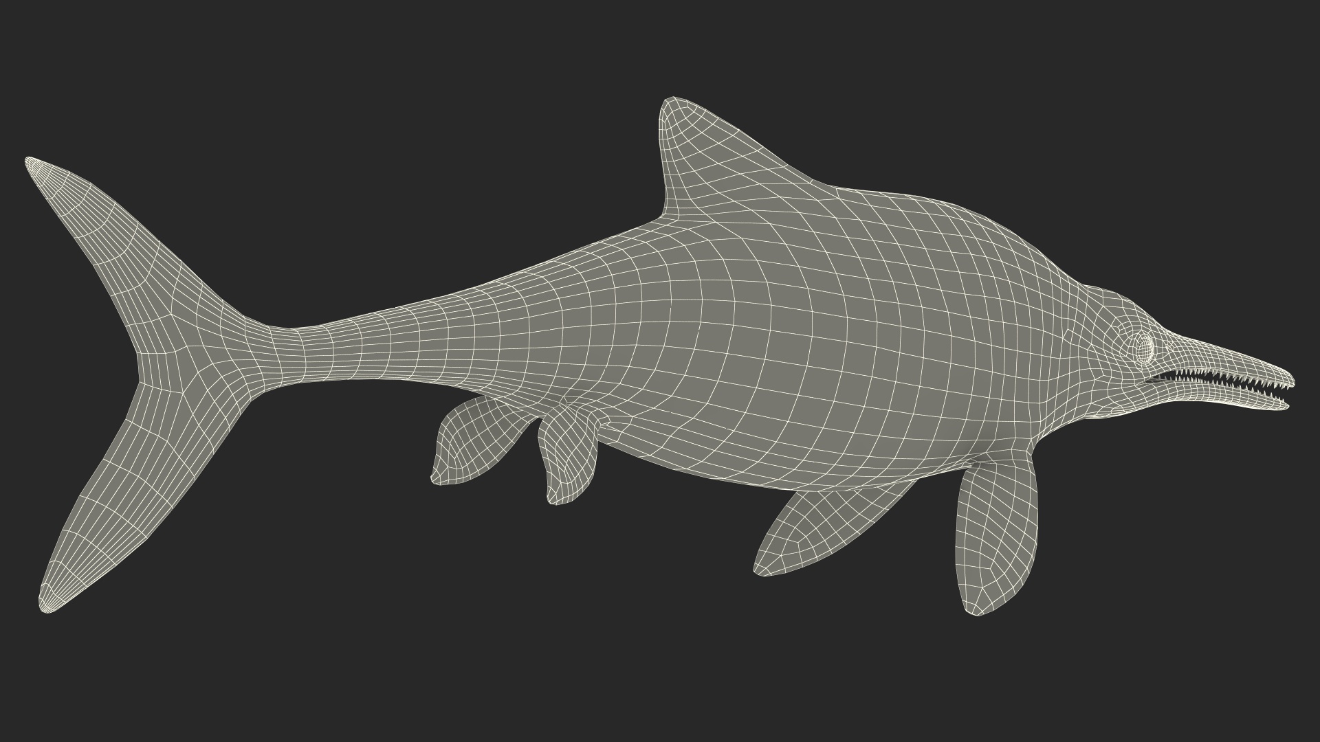 3D Ichthyosaur Rigged model