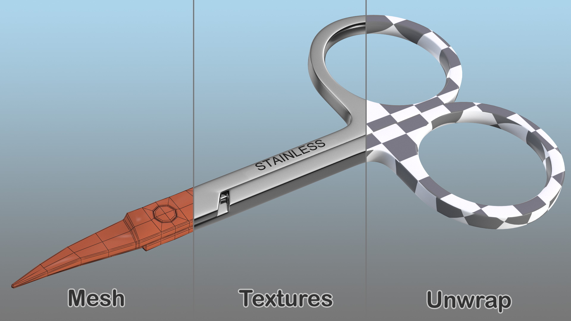 Curved Manicure Scissors 3D model