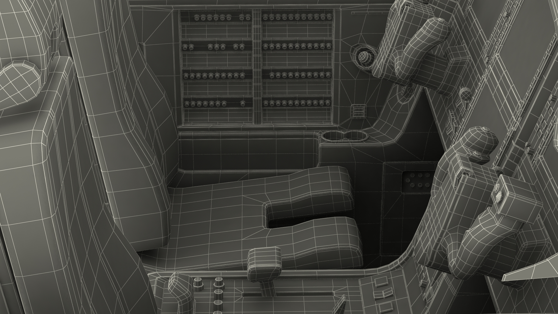 3D Business Aircraft Pilot Cockpit