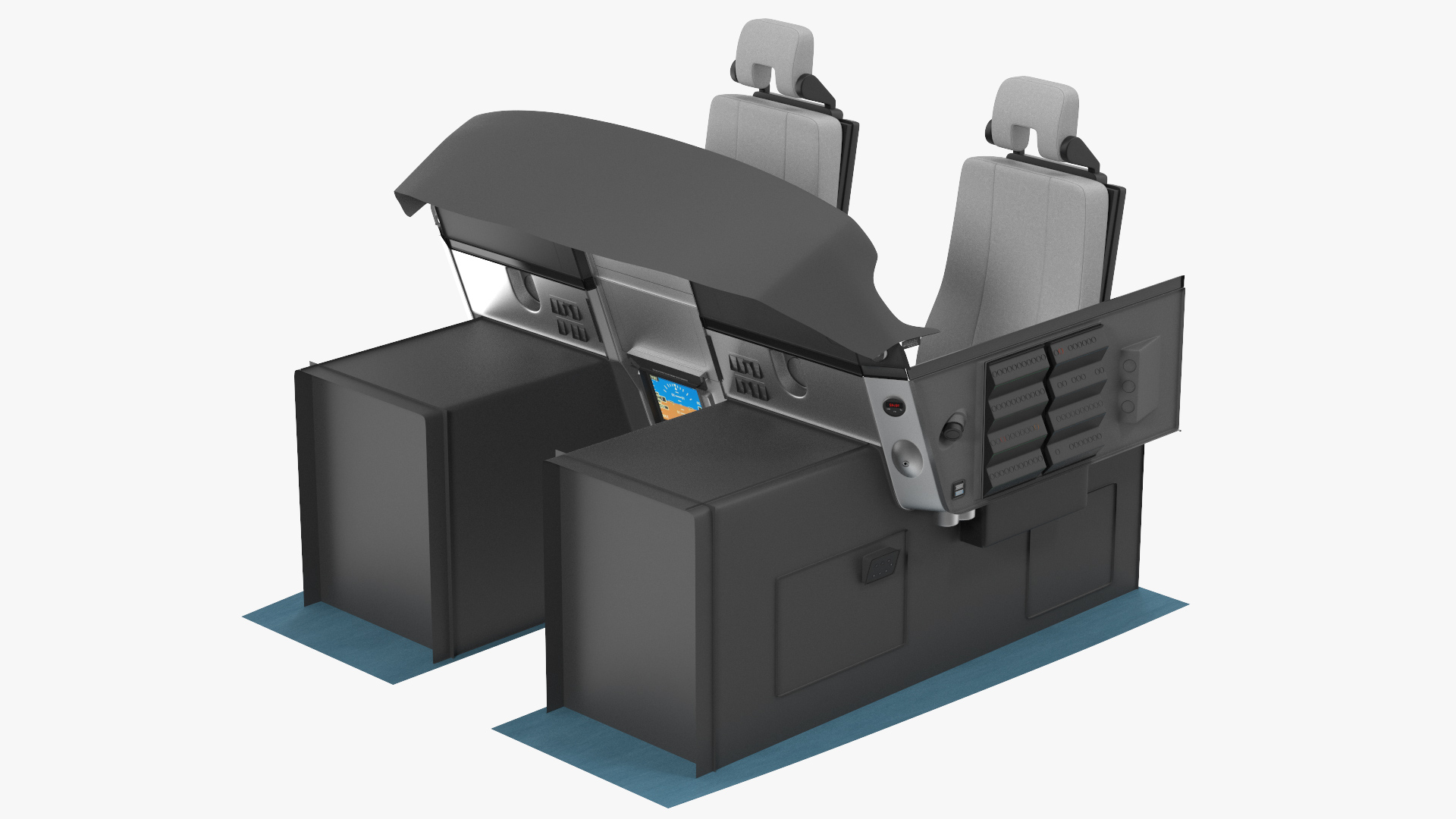 3D Business Aircraft Pilot Cockpit