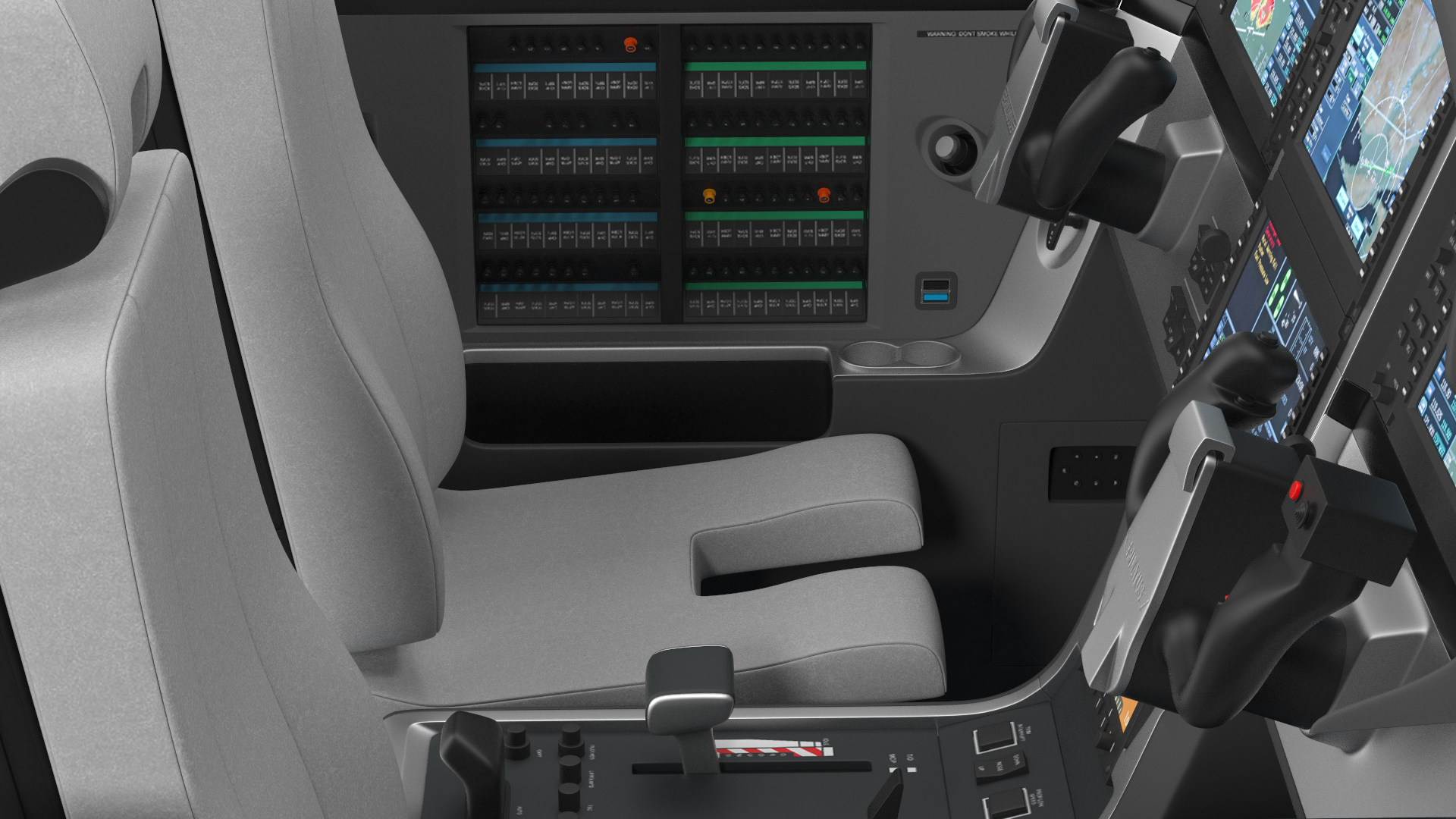 3D Business Aircraft Pilot Cockpit