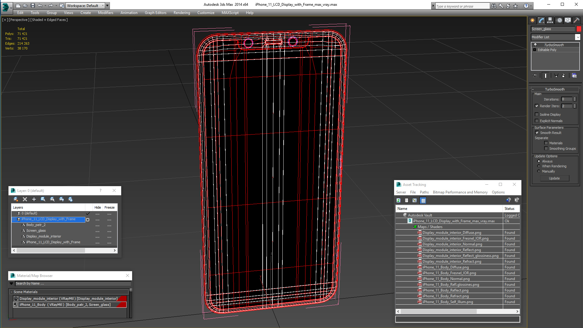 iPhone 11 LCD Display with Frame 3D