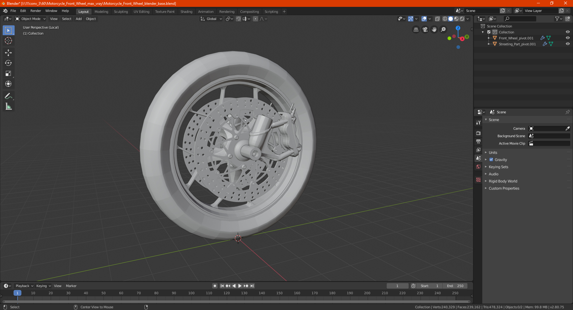 Motorcycle Front Wheel 3D