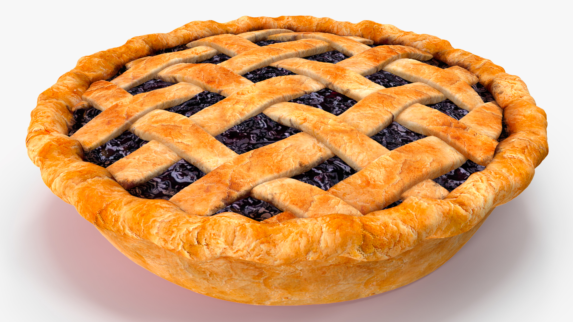 3D Blueberry Lattice Pie