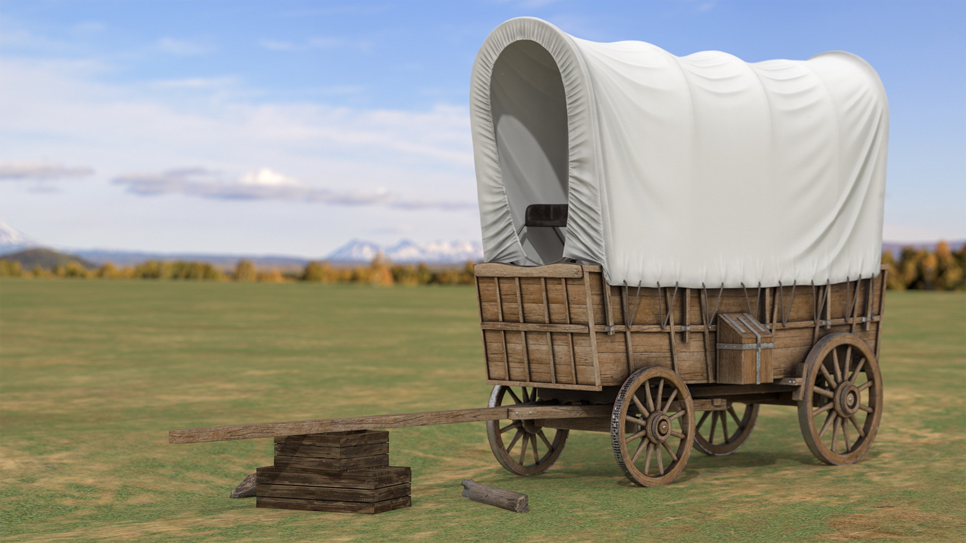 3D Covered Wagon model