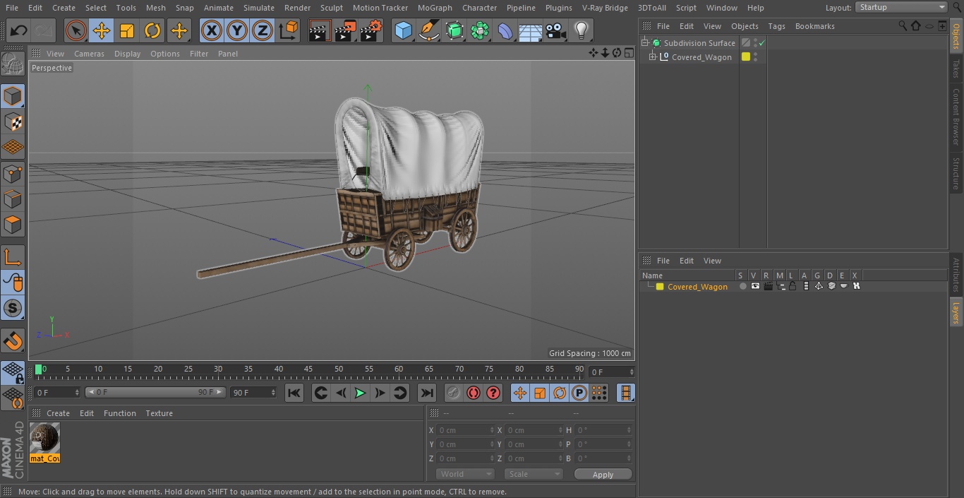 3D Covered Wagon model