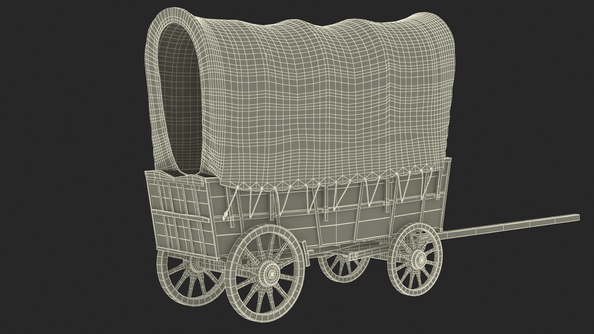 3D Covered Wagon model