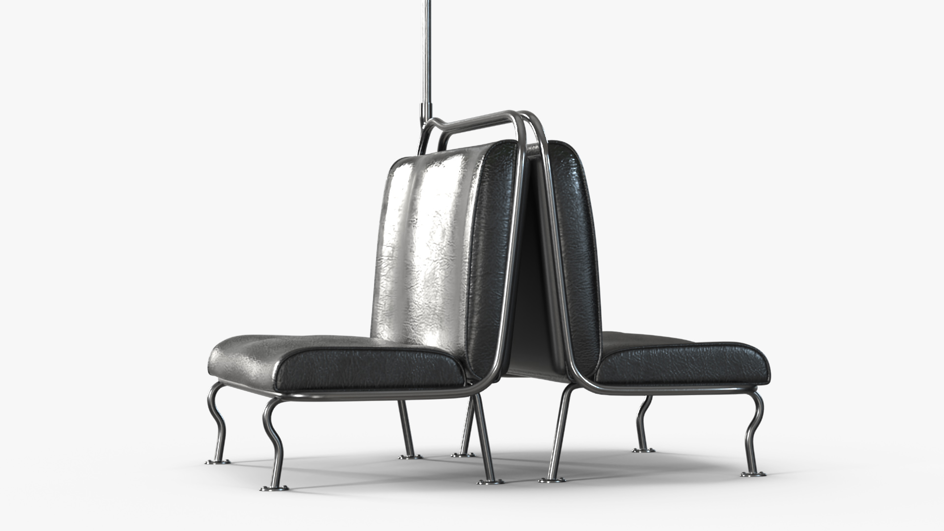 Old Tram Seats Two Sides 3D model