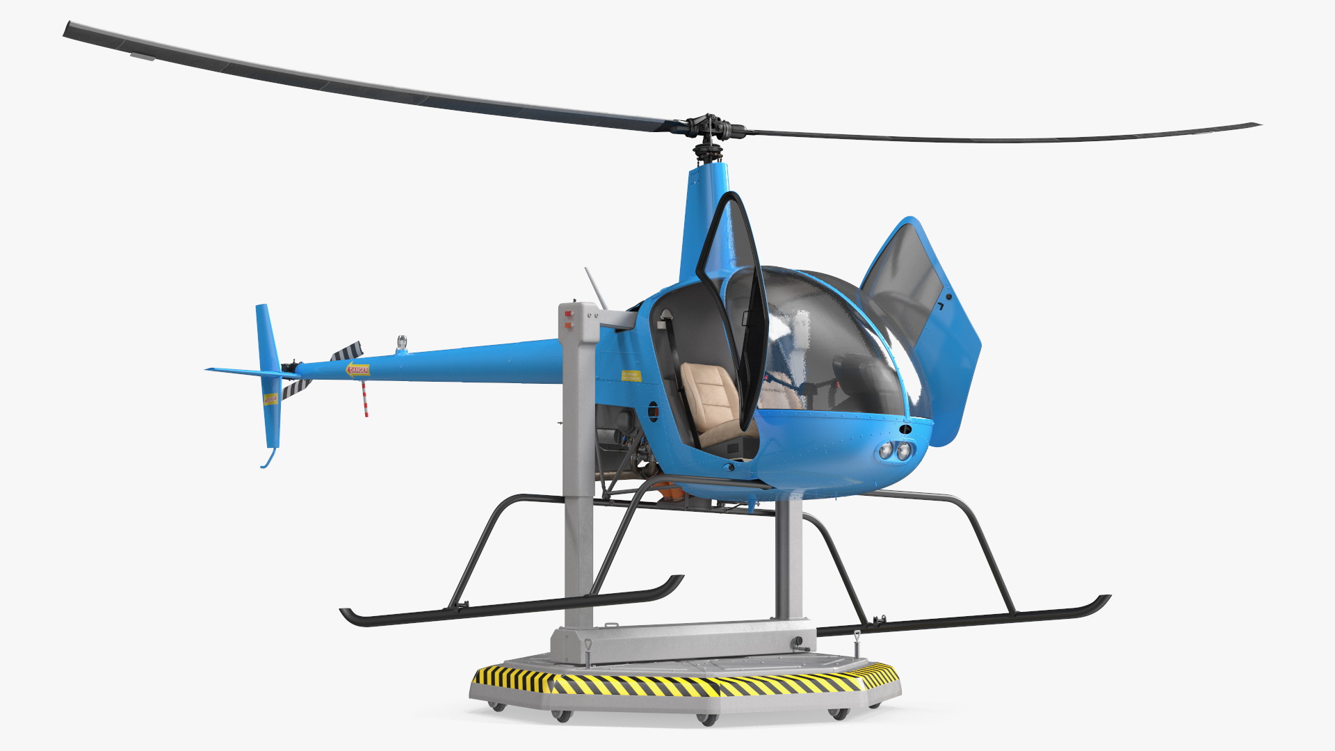 Small Helicopter Training Machine Blue Rigged for Maya 3D model