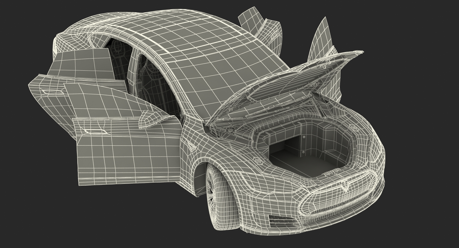 3D model Tesla Model S 100D 2015 Rigged