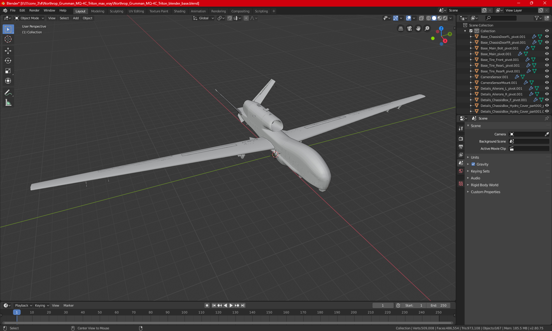 Long-range Reconnaissance UAV 3D model