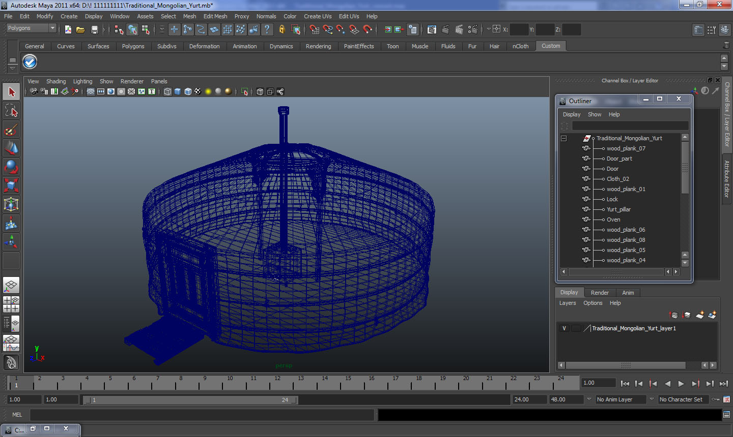 3D Traditional Mongolian Yurt