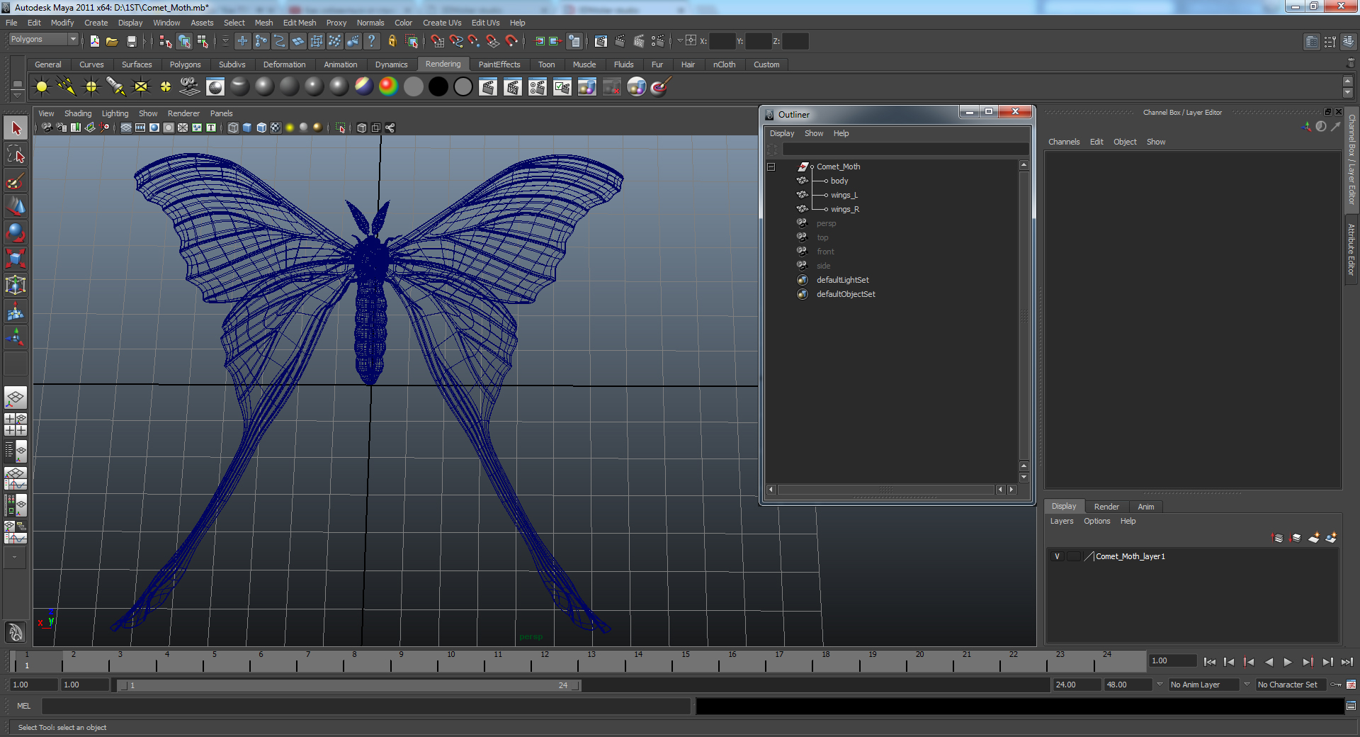 3D model Comet Moth