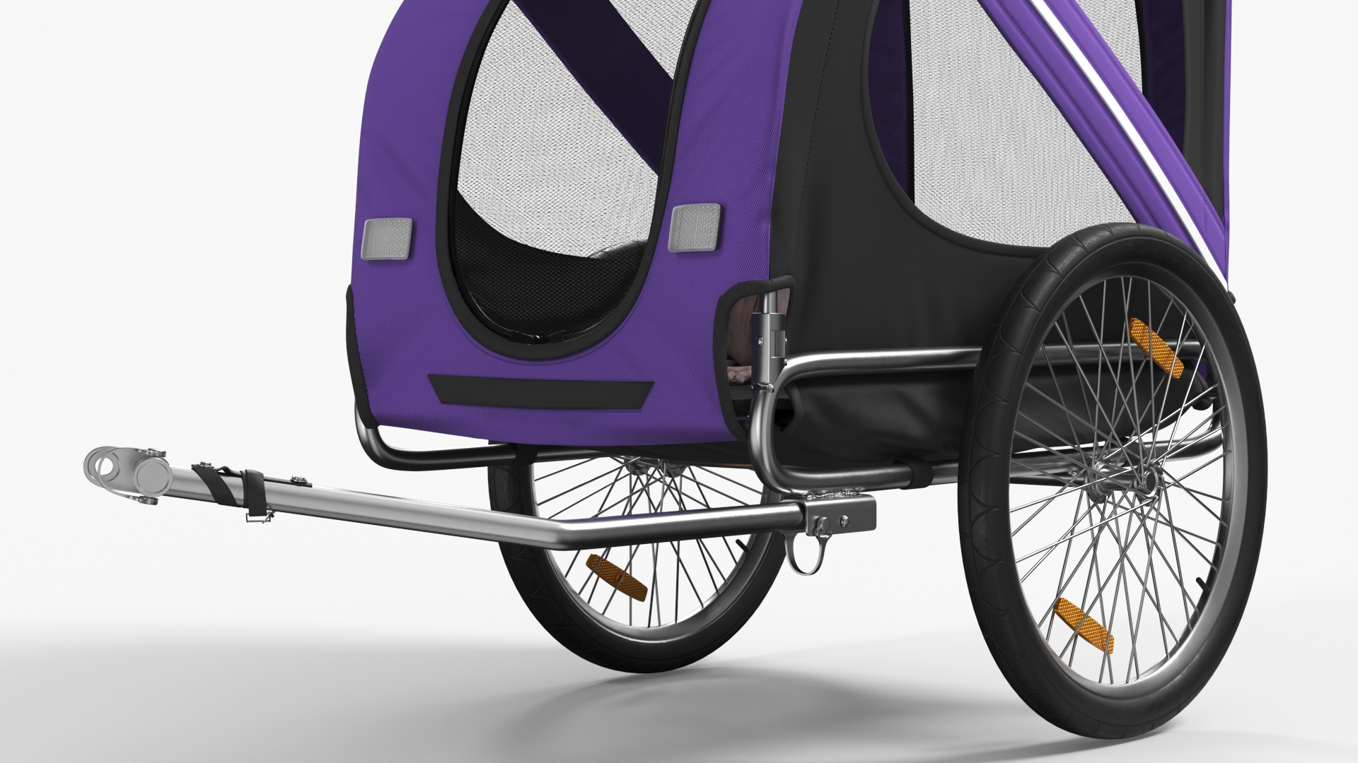 3D Bicycle Pet Trailer Violet with Sphynx model