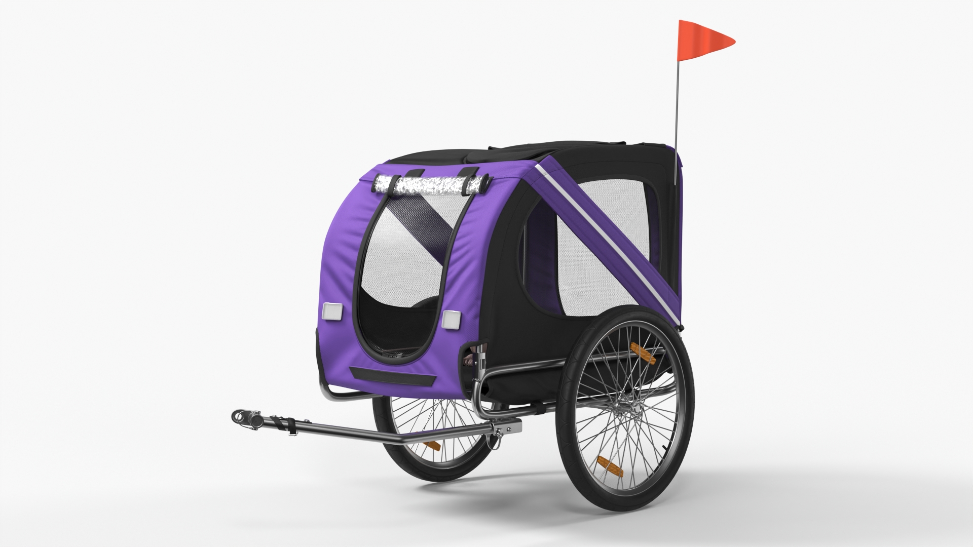 3D Bicycle Pet Trailer Violet with Sphynx model