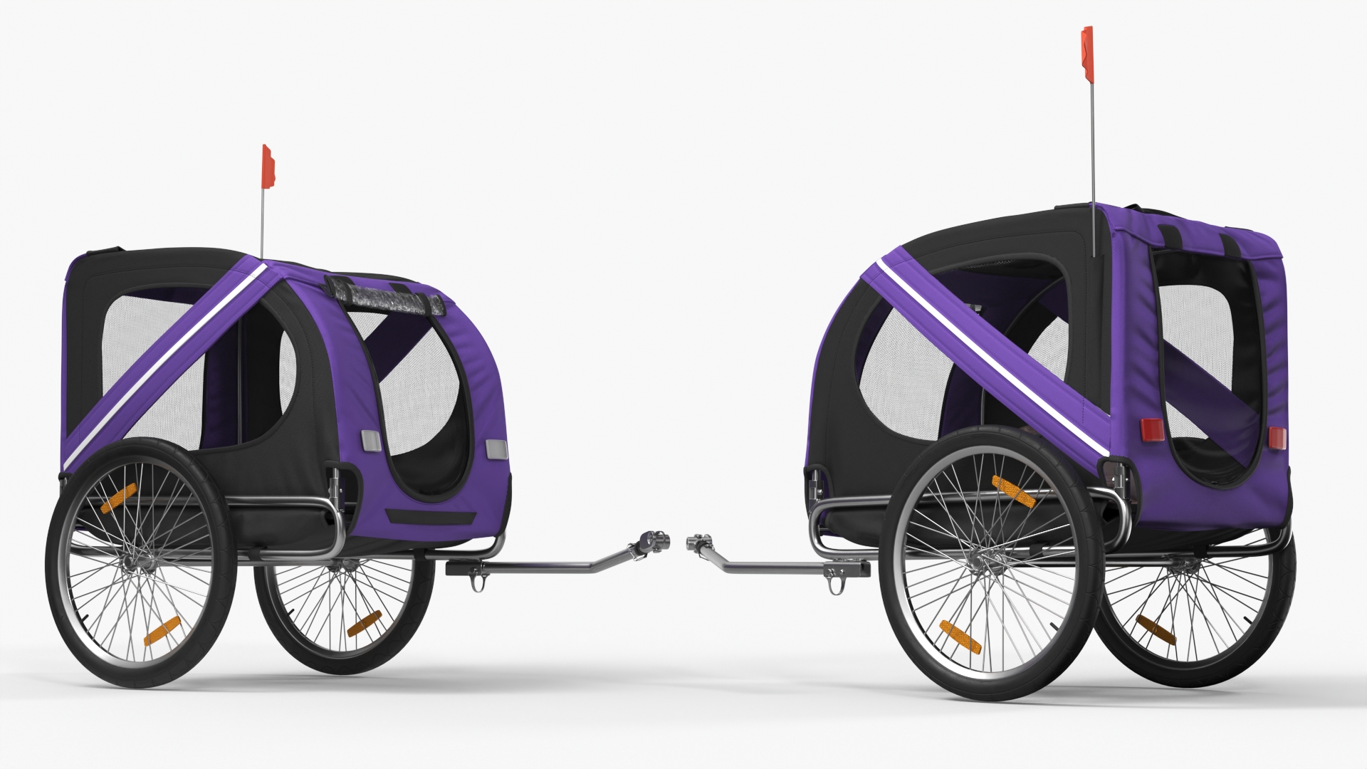 3D Bicycle Pet Trailer Violet with Sphynx model