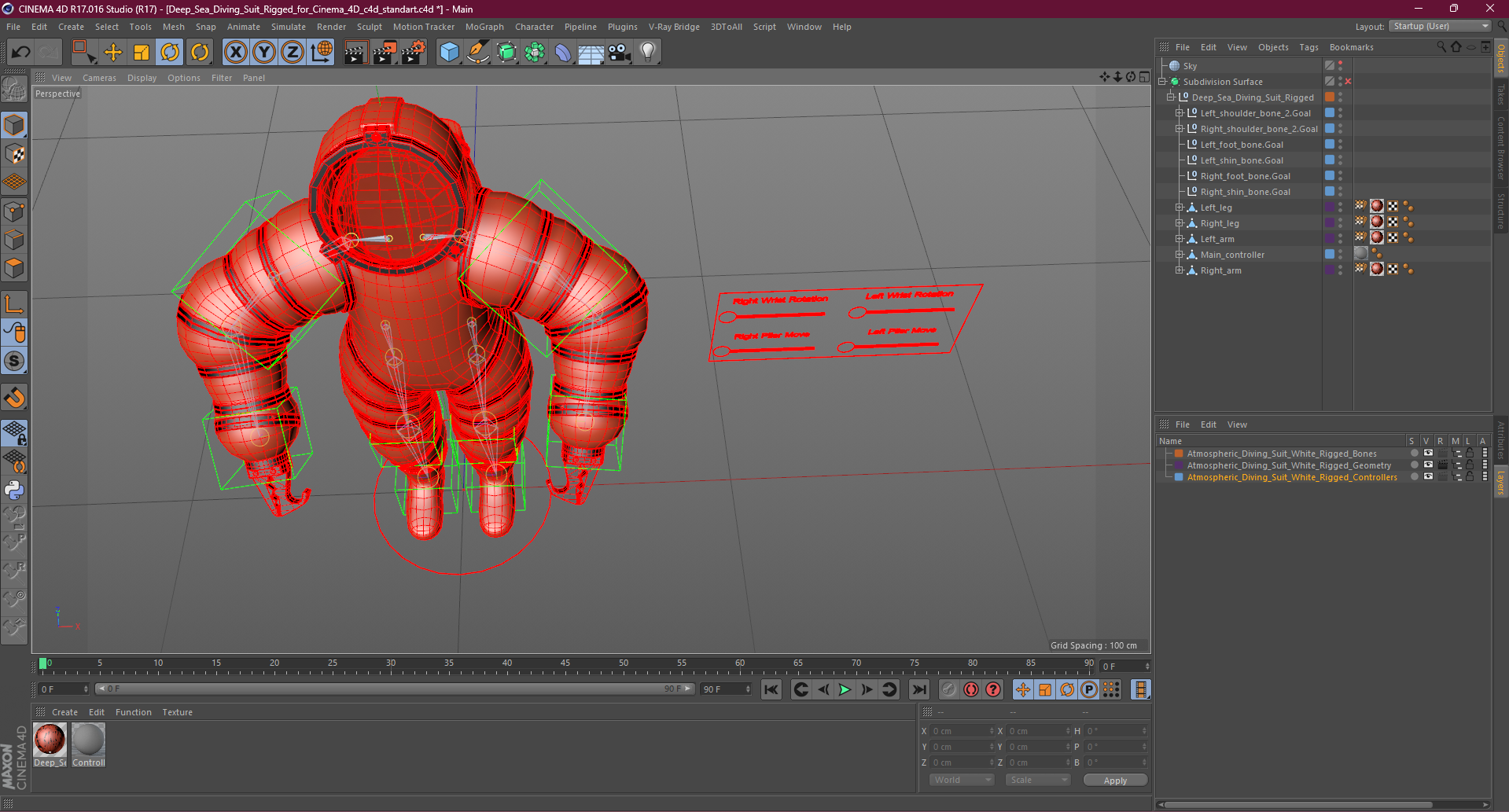 3D Deep Sea Diving Suit Rigged for Cinema 4D