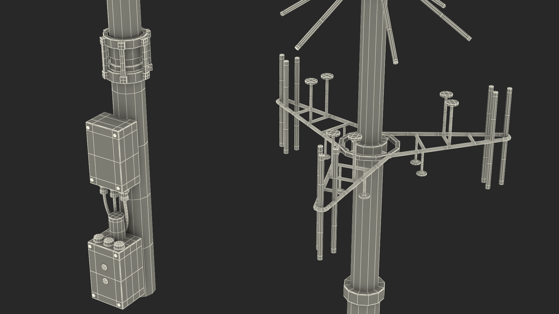 3D Telescopic Antenna Mast model