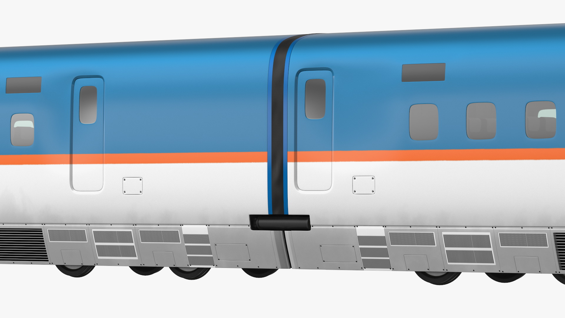 High Speed Train White Blue 3D