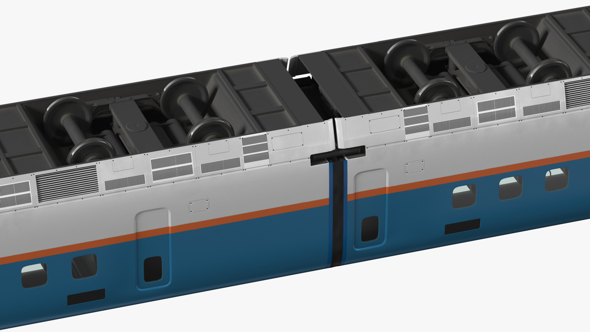 High Speed Train White Blue 3D