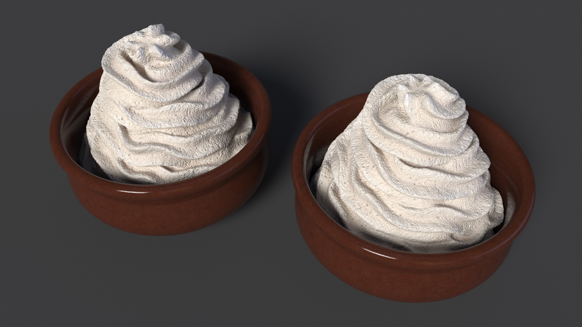 Vanilla Whipped Cream in Bowl 3D model