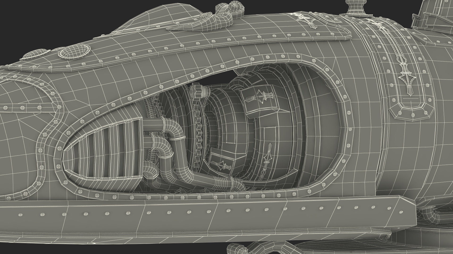 Steampunk Submarine Blue 3D model