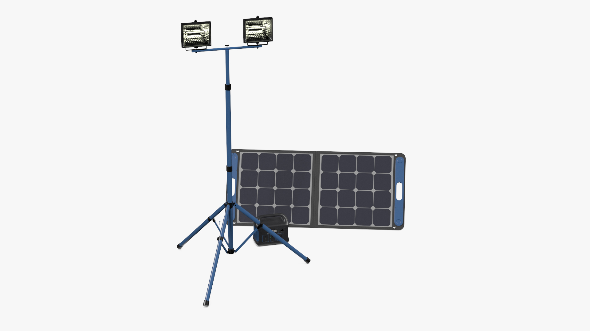 Mobile Construction Light with Solar Panel 3D