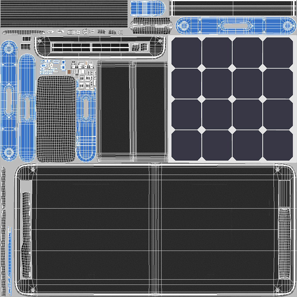 Mobile Construction Light with Solar Panel 3D