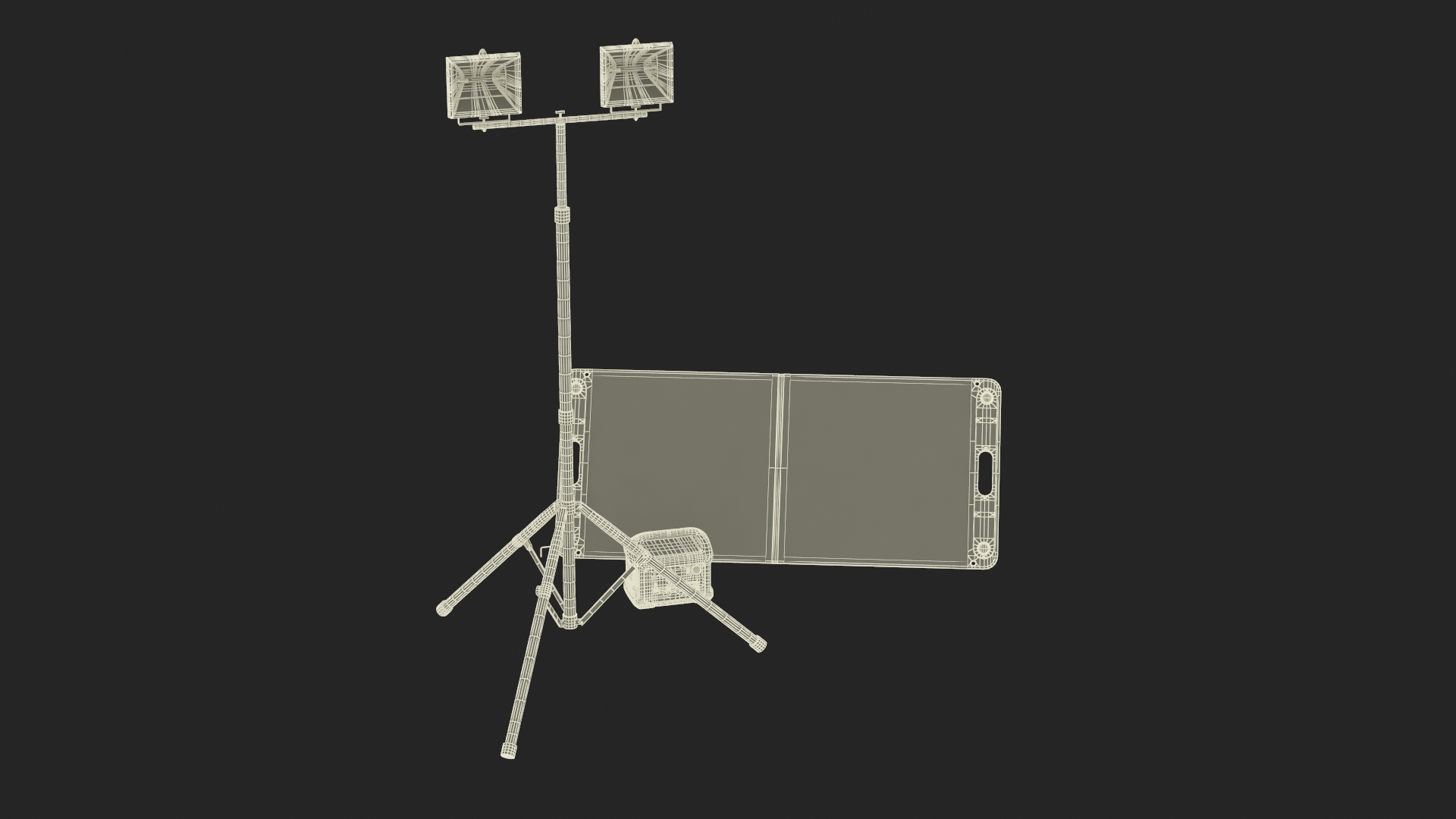 Mobile Construction Light with Solar Panel 3D