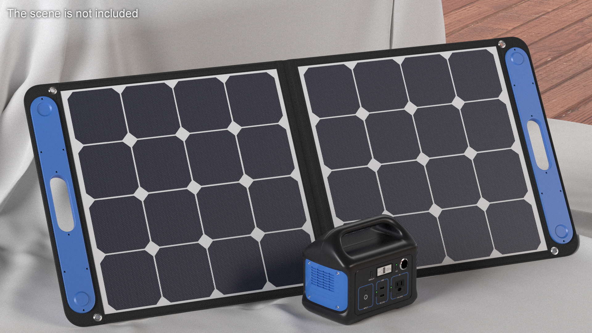 Mobile Construction Light with Solar Panel 3D