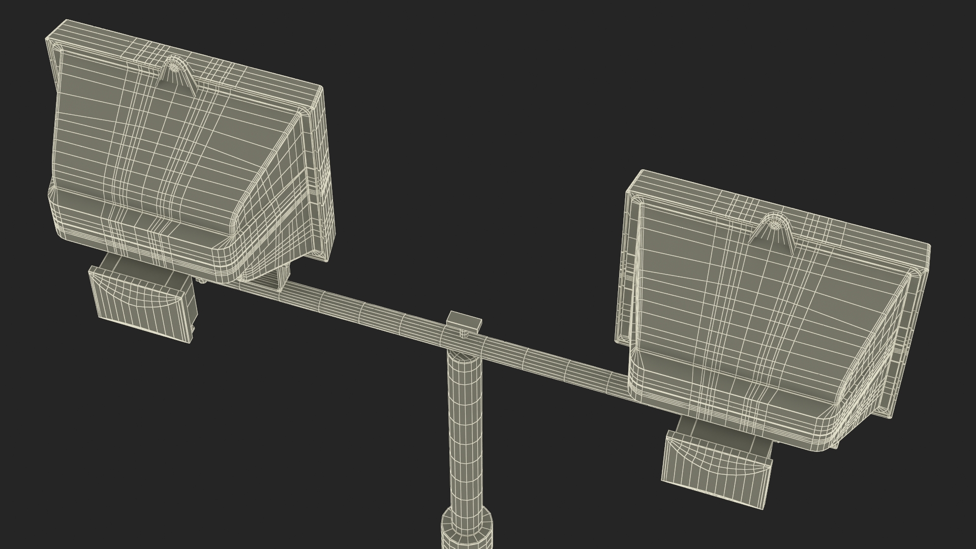 Mobile Construction Light with Solar Panel 3D