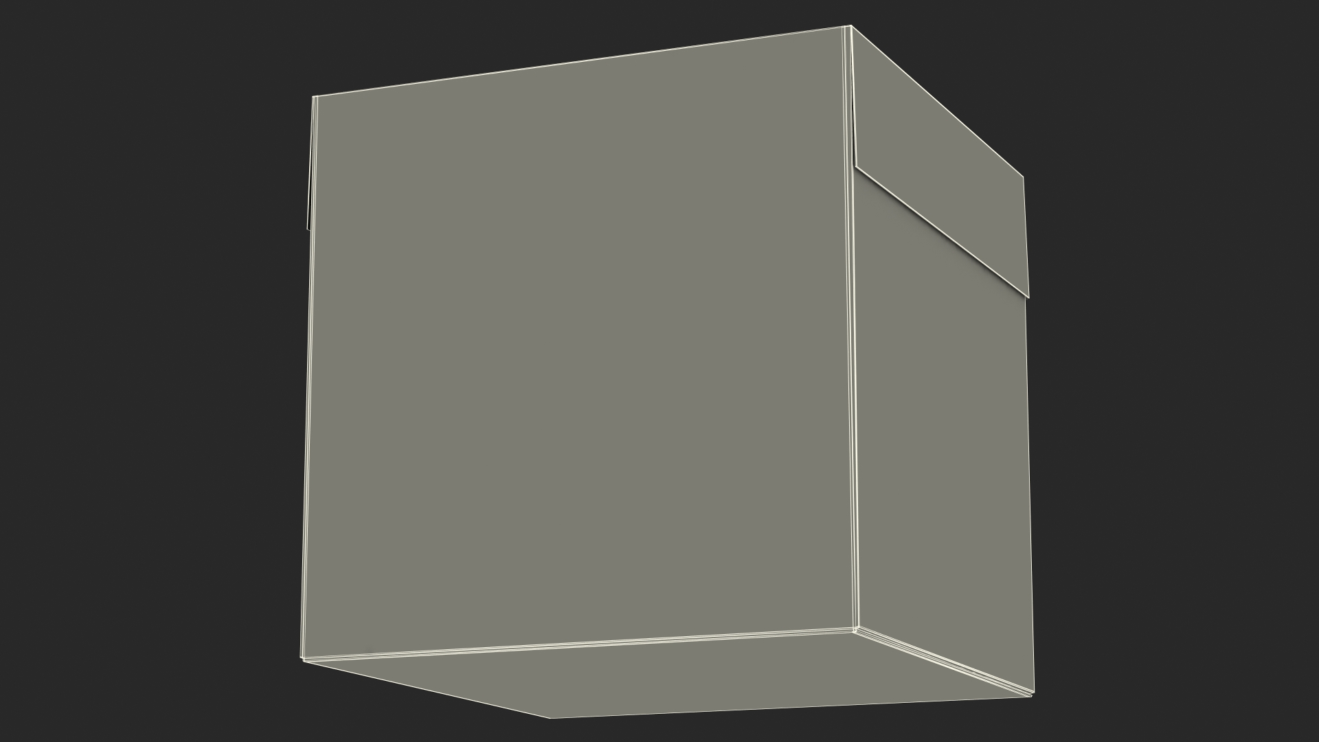 Black Cardboard Gift Box 3D model