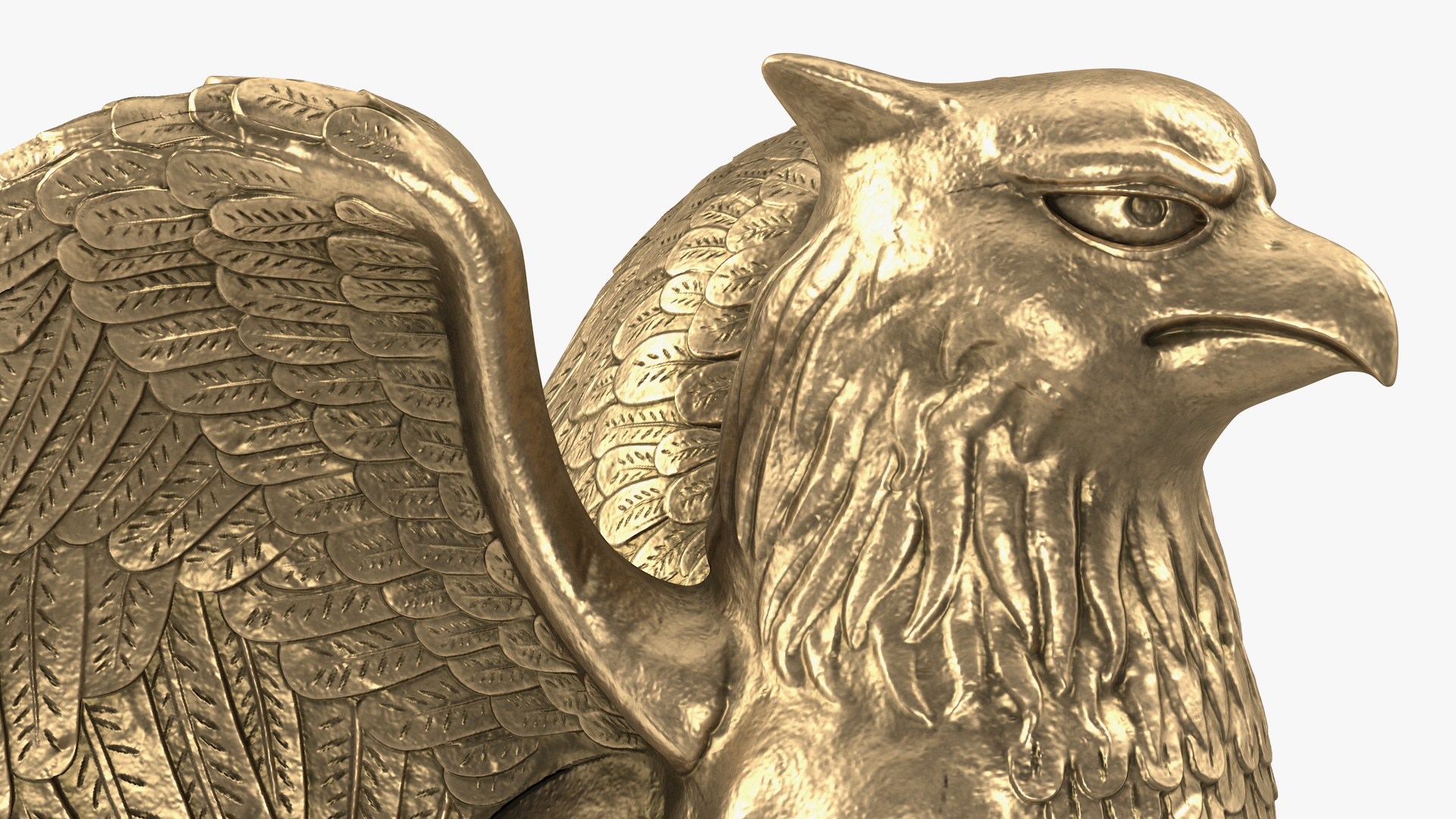 Griffin Statue Gold 3D model