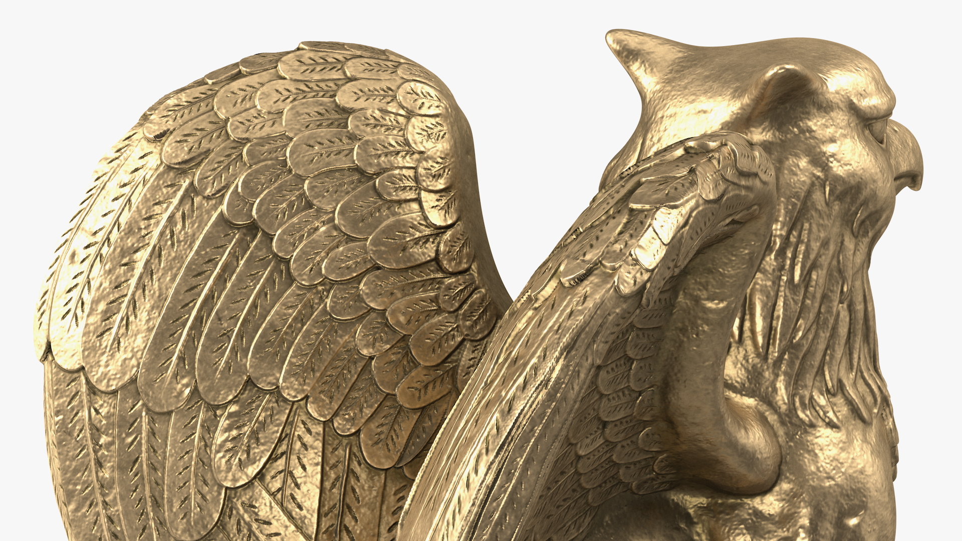 Griffin Statue Gold 3D model